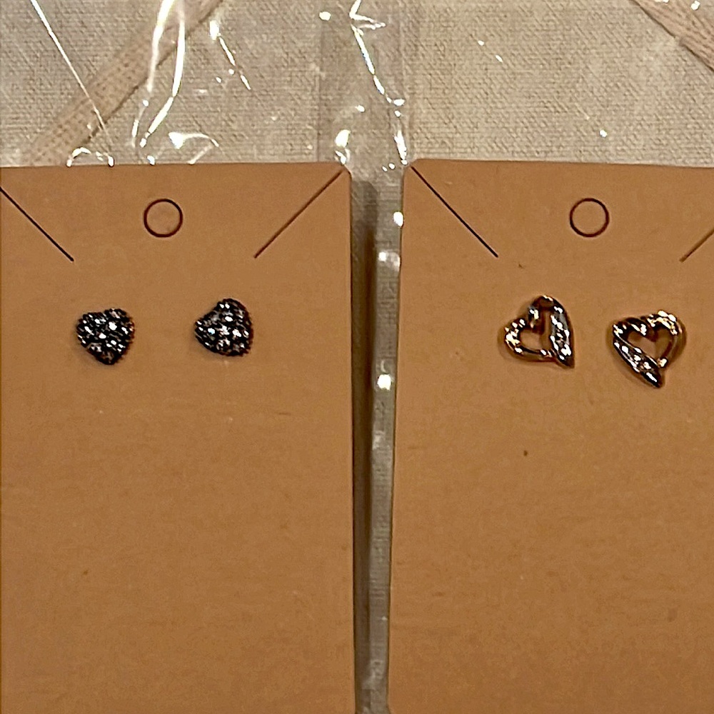 10KT. Gold & .925 small Post Heart Earrings